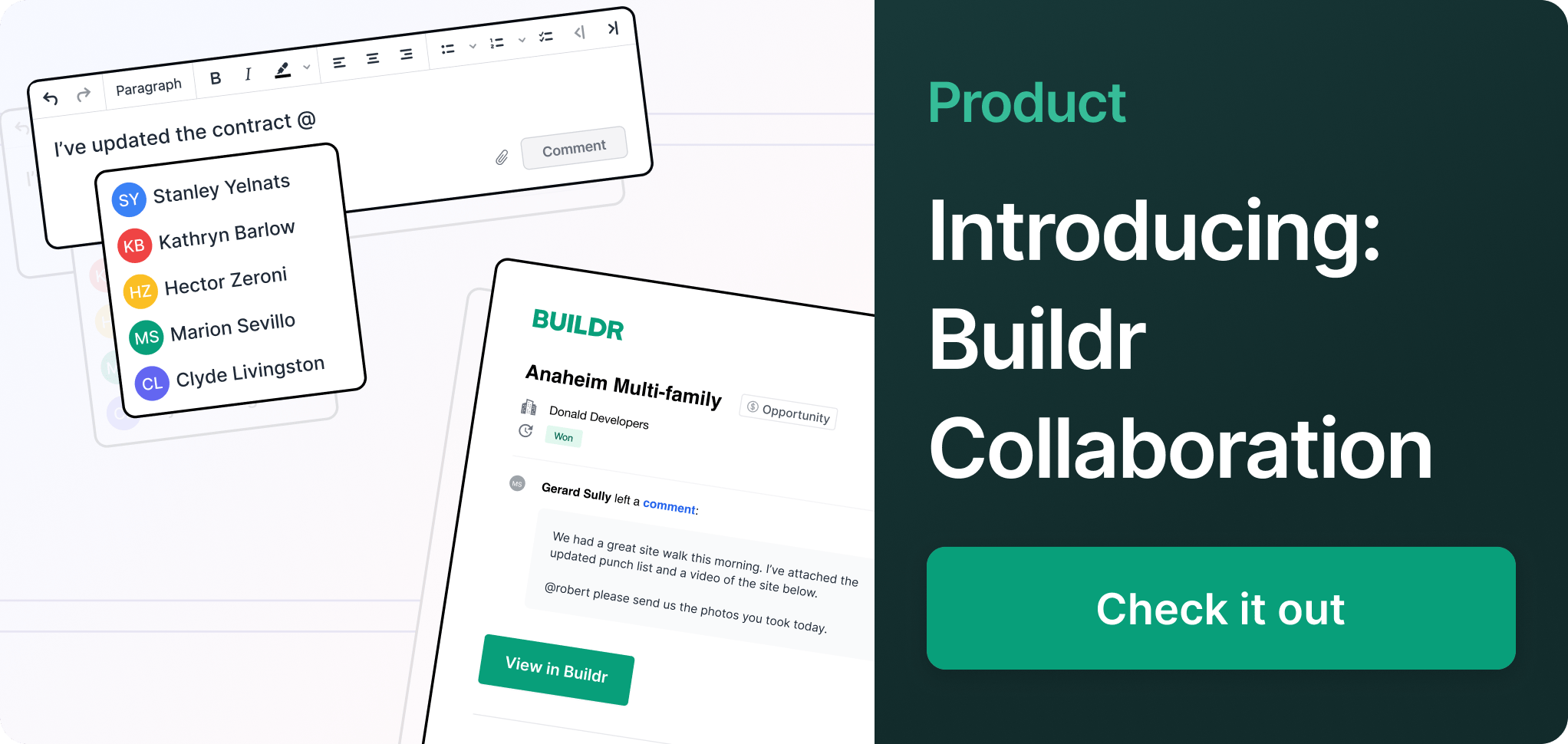 Buildr CTA: Buildr collaboration features