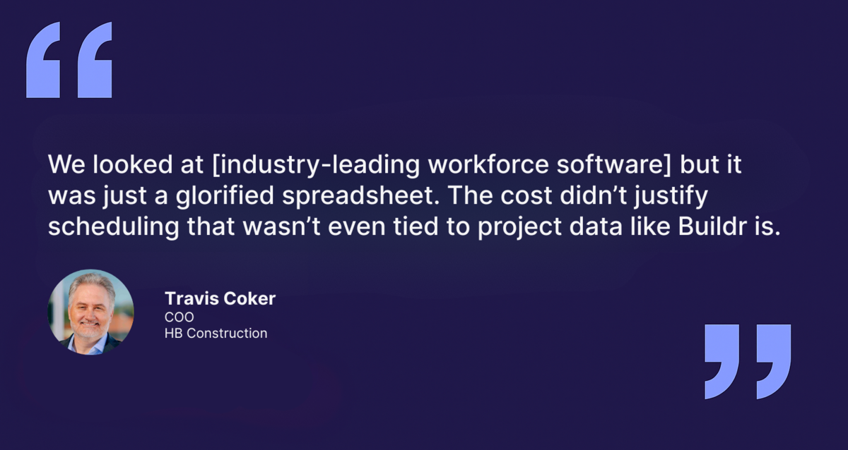 Travis Coker, COO of HB Construction quote