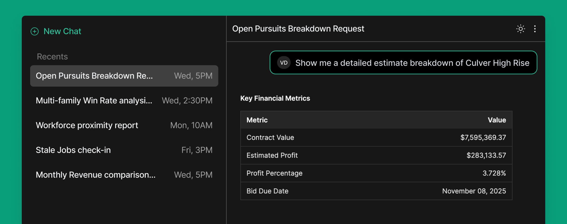 AI Co-Estimator mockup