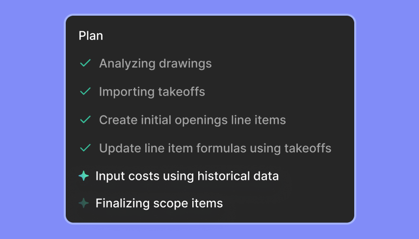 AI co-estimator interface