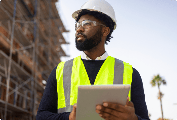 Contractor with ipad